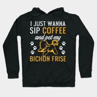 Bichon Frise Merch Cute Bichon and Coffee Design for Clothing and Gifts Hoodie